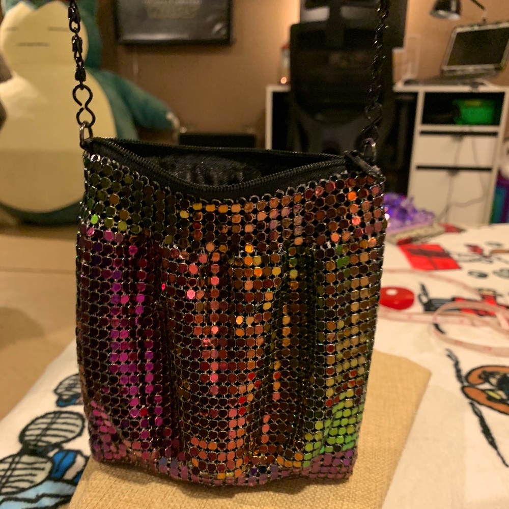 Rainbow metal mini purse NWOT